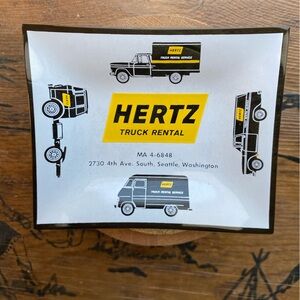 Vintage 1950’s HERTZ Truck Rental Seattle, WA Glass Ashtray-Tip Tray Dish